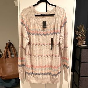 NWT Torrid Chevron Pointelle Sweater, Size 3